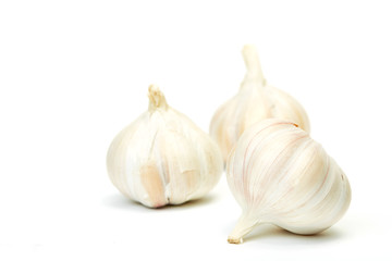 Garlics isolated on white