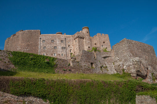 Mont Orgueil Castle in summer, Gorey, Jersey, England.
