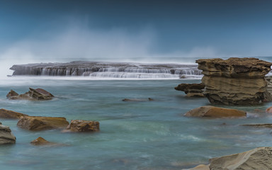 Splashes and Cascades Overcast Seascape