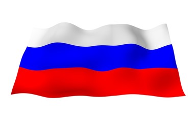 Fototapeta premium Waving flag of the Russian Federation. The National. State symbol of the Russia. 3D illustration