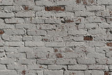 Weathered texture of stained old dark brown and red brick wall background