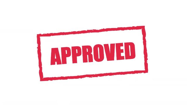Rubber stamp stamped approved text, alpha channel included