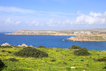 Fototapeta na wymiar Malta, Wandern am Golden bay