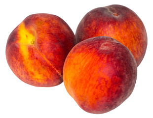 Peaches isolated on white background with clipping path