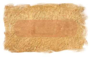 Strip of ADHESIVE BANDAGES PLASTER on Original Antique PARCHMENT SHEET