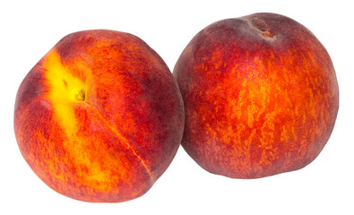 Peaches isolated on white background with clipping path