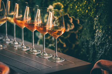 The Rose Wine Glass and Orange View