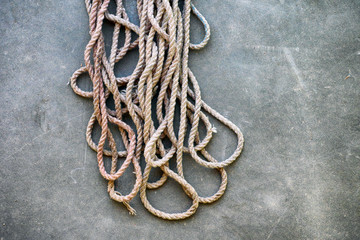 Rope on gray background.