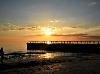 Fototapeta na wymiar Sunset at Carrum pier.Australia