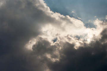 Naklejka na ściany i meble Gray dark clouds, dramatic scene background