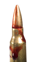 Blood on assault rifle ammunition