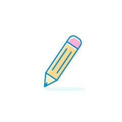 Pencil Icon Vector Colored pictogram illustration on white background