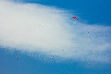 Paragliding in sunny weather on Oludeniz beach, Fethiye, Turkey – 07 Jun 2018