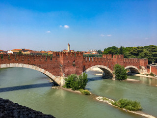 Fototapeta na wymiar Castelvecchio Bridge, Verona, Italy