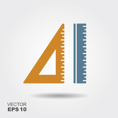 Vector icon ruler and straightedge