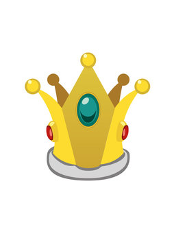 A isolated cartoon golden crown. Vector illustration