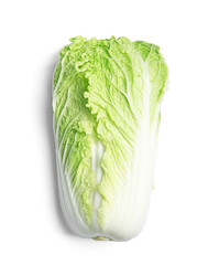 Fresh ripe cabbage on white background