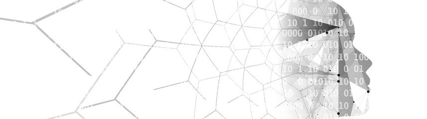 Artificial intelligence. Technology web background. Virtual concept