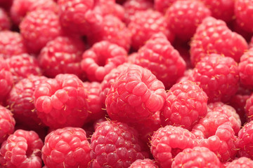 Ripe aromatic raspberries as background