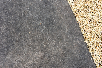 Drying coffee on black background