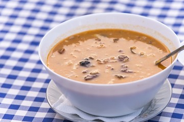 bean soup with sausages