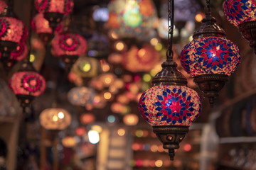 Background, Middle Eastern lanterns close-up