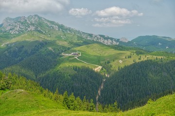Fototapeta premium Finding freedom in the mountains. Ciucas Mountains in Romania.