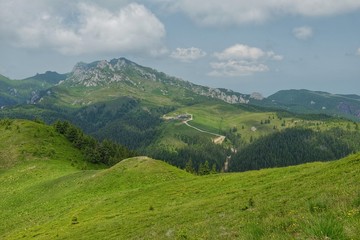 Fototapeta na wymiar Finding freedom in the mountains. Ciucas Mountains in Romania.