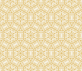 geometric ornament on color background. Seamless vector illustration. For interior design, wallpaper