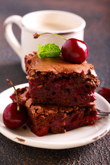 Cherry chocolate brownies cakes