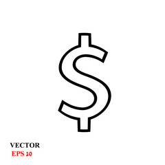 the icon of the dollar. vector illustration