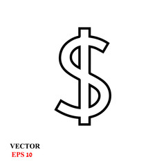 the icon of the dollar. vector illustration