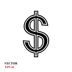the icon of the dollar. vector illustration