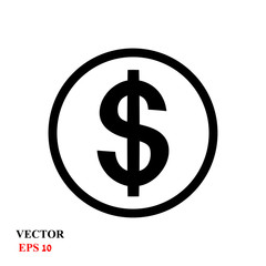 the icon of the dollar. vector illustration