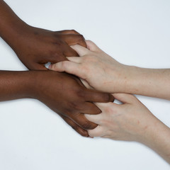 Diversity, Hands women from diverse backgrounds, woman's strength and unity interracial 