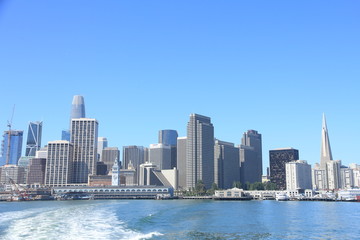 Fototapeta na wymiar Morning view of the Financial District in San Francisco