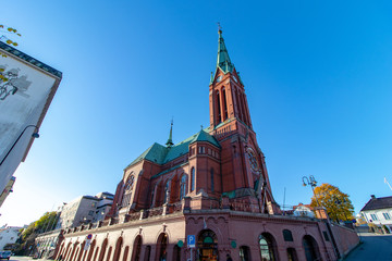 The beautiful trinity church in the city of Arendal, Norway.