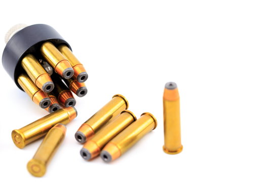 357 ammunition on a white background.