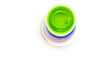 Colorful plastic bottle caps