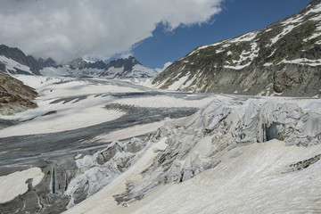 Rhonegletscher am Furkapass, Wallis, Schweiz