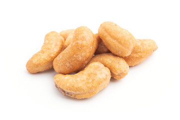 cashew nuts on white background