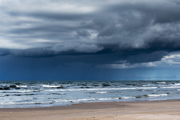 Windy day by Baltic sea, Liepaja, Latvia.