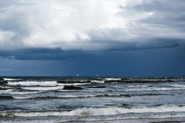 Windy day by Baltic sea, Liepaja, Latvia.