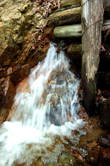 Damaged river dyke
