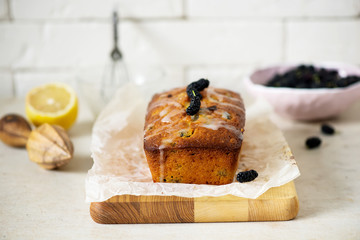 Mulberry Lemon Yogurt Cake.style vintage