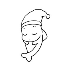Dolphin cartoon illustration isolated on white background for children color book