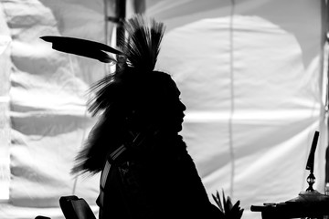 Traditional Aboriginal Pow wow silhouette