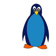 Penguin cartoon illustration isolated on white background for children color book
