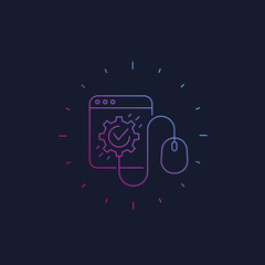settings, configuration page vector linear icon