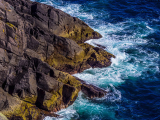 Wild blue ocean water at the Atlantic Coast of Ireland